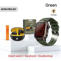 Jam Tangan Pintar DF04 Pro OLED Layar Sentuh dengan Earphone, Tali Silikon Ganda, Pelacak Kebugaran, dan Notifikasi Panggilan