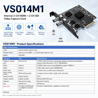Tarjeta Capturadora de Video PCIe 2.0 X4 Interna 2CH HDMI + 2CH SDI 4K*60Hz HDMI 1080P SDI YUY2 para Windows Mac Linux