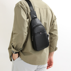 Borsa da Ciclismo Casual da Uomo, Borsa a Tracolla alla Moda, Borsa da Petto di Grande Capacità con Chiusura a Cerniera e Pelle PU Impermeabile - Product Image 3