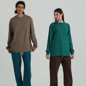 Camiseta de Manga Larga Unisex Informal de Color Sólido 100% Algodón 240GSM con Logotipo Personalizado para Impresión Puff Diseño en Blanco Camiseta de Manga Larga - Product Image 3