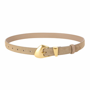 Ceintures en daim pour femmes, ceintures classiques de design minimaliste pour les robes de pantalons en jean, <span class=keywords><strong>ceinture</strong></span> noire avec boucle dorée - Product Image 6