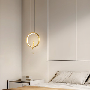 Modern Minimalist All-Copper Pendant <b>Light</b> Luxury Nordic Style Long Cord Lamp for Bedroom Living Room <b>Dining</b> Room Bar Lighting - Product Image 5