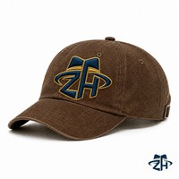 Casquette de baseball unisexe en coton délavé, marron chocolat, six panneaux, non structurée, avec boucle métallique réglable, vente en gros