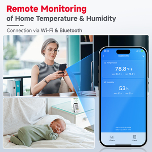 Wifi Thông Minh Kỹ thuật số nhiệt thoải mái nhựa điều khiển từ xa trong nhà ngoài trời độ ẩm nhiệt độ hiển thị hiện đại điện - Product Image 2