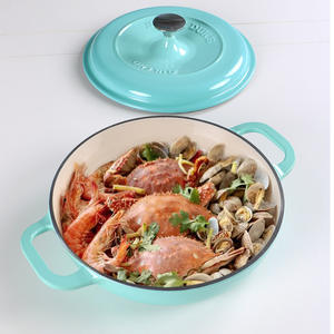 Qianleou Duke 26cm Marmite à fruits <span class=keywords><strong>de</strong></span> mer en émail, marmite en fonte, isolée avec couvercle, compatible avec <span class=keywords><strong>les</strong></span> plaques à induction - Product Image 3