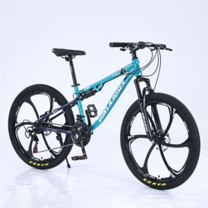 Bicicletta da Montagna con Sospensione Anteriore, Ruote da 26 Pollici, Telaio in Acciaio ad Alto Tenore di Carbonio, Ruota Monoblocco, Doppio Ammortizzatore, Doppio Freno a Disco, 21 Velocità - Product Image 1