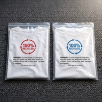 Sacs à fermeture éclair givrés en PE recyclé certifiés GRS 0PP pour l'emballage de vêtements, avec logo personnalisé imprimé, sacs polyvalents réutilisables et écologiques à fermeture éclair