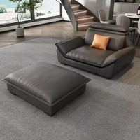 Sofá Italiano de Cuero Genuino de Lujo, Muebles para el Hogar, Sofá Moderno Minimalista para Sala de Estar