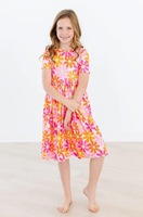 Robes d'été pour enfants de haute qualité, en coton, décontractées, pour filles, robe de demoiselle d'honneur OEM, robe florale décontractée en bambou pour filles