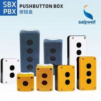 SAIPWELL Boîte de commande d'arrêt d'urgence jaune Boîte de bouton à sens unique Boîte de commutation à un trou avec fusible à réinitialisation automatique