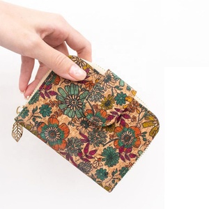 Custom Cork Purse Logo <b>RFID</b> <b>Blocking</b> Bifold Zipper Coin Pocket Women <b>Wallet</b> Short Polyester Lining - Product Image 4