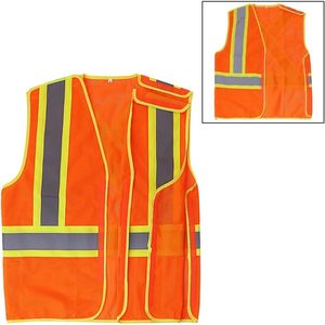 2025 Chaleco de seguridad de malla de flash LED de alta visibilidad 5 puntos Break Away con patrón de X reflectante Back Inside Tear Away Pockets - Product Image 1