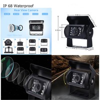 2 X Caméra de recul pour voiture 4Pin 7 "Car Backup Monitor Rear View Kit Parking System + 2x10M Cable for RV Truck Bus Van