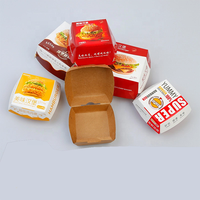 Boîtes à hamburgers écologiques personnalisées imprimées, résistantes à la graisse et aseptiques pour l'emballage de la restauration rapide, des sushis et des chewing-gums, avec logo et taille personnalisée