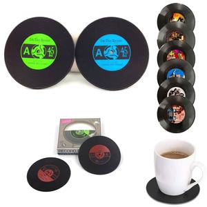 Promocional personalizado impreso té cerveza bebida taza Vintage goma registro bebida vinilo posavasos - Product Image 4