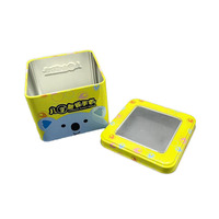Boîte en fer blanc rectangulaire mate avec couvercle, vide, en stock, pour emballage métallique