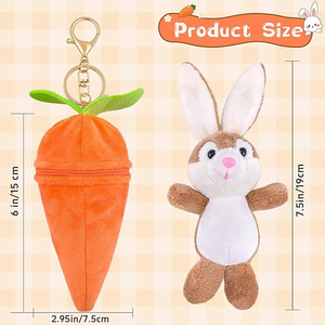 Peluche Personalizzato Coniglio Carota di Pasqua, Giocattolo Morbido Staccabile per Bambini - Product Image 4