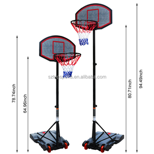Per bambini regolabile <span class=keywords><strong>canestro</strong></span> <span class=keywords><strong>da</strong></span> basket portatile in metallo con supporto e ruote prezzo all'ingrosso per bambini e adulti - Product Image 2
