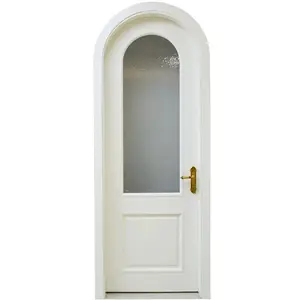 Porta in legno originale in stile europeo rovere camera bianca camera da letto porta ad arco negozio ingresso arte porta ad arco circolare in vetro