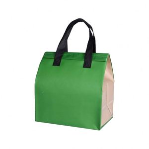 Low Price Non Woven -tape Insulated Portable Waterproof Foldable Cooler Bag Thermal Food Tote Bag - Product Image 1