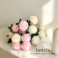 3 Tangkai Bunga Peony Sutra Buatan, Bunga Ranunculus Palsu, Dekorasi Meja Rumah, Dekorasi Lorong Pernikahan, Rangkaian Bunga Grosir