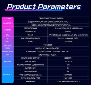 <span class=keywords><strong>Console</strong></span> de jeu portable Linux DC35V, écran 3,5 pouces, résolution 640x480, 64 Go intégrés, 15000 jeux, Wi-Fi, <span class=keywords><strong>console</strong></span> de jeu rétro - Product Image 6