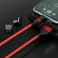 Kabel data magnetik 3 in 1, kabel data USB 3A berputar 540 derajat pengisian cepat harga pabrik untuk Tipe C UNTUK Iphone
