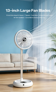 12000mAh Battery Rechargeable 13 Inch Foldable Floor <b>Fan</b> with Remote Control, Timer Function Oscillation Telescopic <b>Stand</b> <b>Fan</b> - Product Image 3