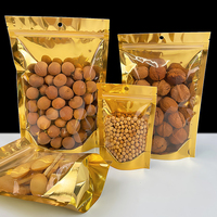 Sachet Doypack Lebei à fermeture éclair dorée transparente d'un côté, refermable, pour l'emballage et le stockage d'aliments secs, longanes et raisins secs