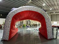 Tunnel gonflable dinosaure personnalisé 4x4m avec ventilateur intégré, imperméable et durable pour événements extérieurs