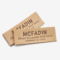 Étiquettes en cuir PU personnalisées avec logo de marque, écologiques, auto-adhésives, imprimées en sérigraphie, gaufrées, pour vêtements