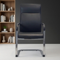 Chaise de bureau de direction contemporaine et moderne noire, confortable, à hauteur réglable, avec appui-tête fixe et dossier solide