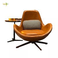 Chaises inclinables en forme d'oeuf Fauteuil de canapé simple à lèvre pivotante en cuir PU avec accoudoir
