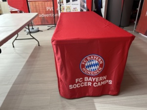 Custom Rectangle Heat Sublimation Printed Stretch Advertising <b>Table</b> Cover With Logo for Trade Shows - Product Image 3