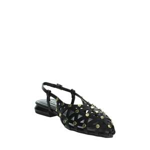Sandales plates pour femmes Keys K-10740 noires à lanières cloutées et bout pointu - Product Image 5