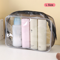 Sac de Maquillage Transparent Pliable en PVC Grande Taille pour Femme avec Fermeture Éclair et Poignée Souple, Résistant à l'Eau, Portable et Clair – Offre Spéciale