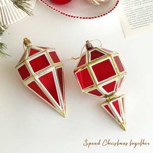 Red Finial Drop Christmas Ornament Hanging Christmas Finial Ornaments Plastic Shatterproof <b>Decor</b> for Xmas Tree <b>Winter</b> Supplies - Product Image 4