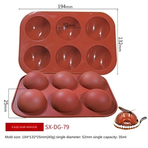 Moldes <span class=keywords><strong>de</strong></span> silicona <span class=keywords><strong>de</strong></span> grado alimenticio, 6/8/36/15/24 agujeros, Media bola circular, cubo <span class=keywords><strong>de</strong></span> hielo, barra <span class=keywords><strong>de</strong></span> <span class=keywords><strong>Chocolate</strong></span>, moldeado para caramelos <span class=keywords><strong>de</strong></span> goma, herramientas para hornear pasteles - Product Image 6
