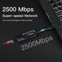 Adaptador Gigabit Ethernet USB 3.0 Tipo C de 2.5 Gbps, Convertidor de Tarjeta de Red con Cable USB3.0 a RJ45 de 2500 Mbps para Computadoras Portátiles y de Escritorio con Windows y Mac