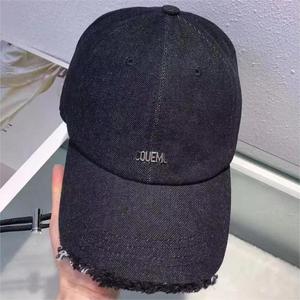 HT-2615 gros DENIM décontracté langue de canard métal souple lettre Baseball Sport casquette polyvalent papa chapeau avec corde - Product Image 2