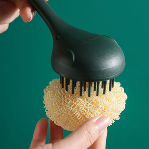 Ergonomic Design Kitchen Cleaning Tools Easy-Grip <b>Handle</b> Dish <b>Sponge</b> Durable Nylon Essentials for Convenient Kitchen Clean - Product Image 5