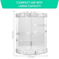 360 organisateur de maquillage rotatif stockage réglable grande capacité vitrine de maquillage pour pinceaux cosmétiques rouges à lèvres