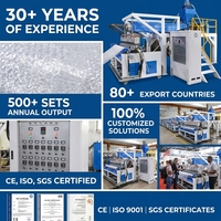 Máquina Automática de Coextrusión de Película de Burbujas de PE de 3 Capas, Línea de Extrusión de Película Fundida con Ancho de 1000 mm