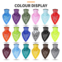 Cache-cou triangulaire en soie glacée élastique douce avec logo personnalisé, motif cachemire, respirant, protection UV, séchage rapide, bandana de cyclisme