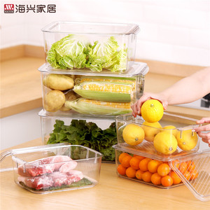 Reusable High Quality Refrigerator Organizer Bins Plastic Freezer Containers Stackable Food Storage Bins With Handles