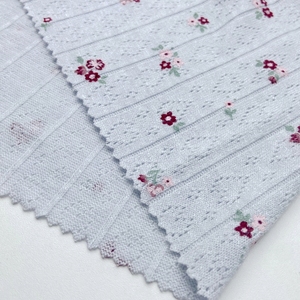 Mềm Polyester Rayon Spandex Đan Tùy Chỉnh Hoa Sắc Tố In 200gsm Jacquard Sườn Pointelle Vải Cho Loungewear - Product Image 5