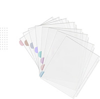 Protège-feuilles personnalisables en PP/PVC transparent format A4 (8,5x11 pouces) pour classeur à 3 anneaux avec 8 intercalaires à onglets