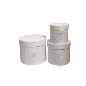 Fantastico Set di 3 Scatole Rotonde <span class=keywords><strong>in</strong></span> Velluto di Flanella, Scatola Regalo, Scatola per Fiori con Accessori Tridimensionali a Forma di Cuore per Negozio di Fiori - Product Image 2