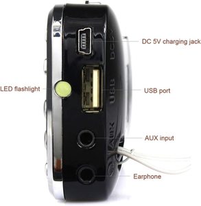 L-088 AM FM xách tay đài phát thanh hỗ trợ TF SD thẻ USB chơi AUX - Product Image 4