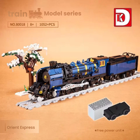 Ensemble de blocs de construction 1052 pièces, modèle de train Orient Express, kit motorisé, jouet éducatif STEM pour enfants et adultes, vente en gros